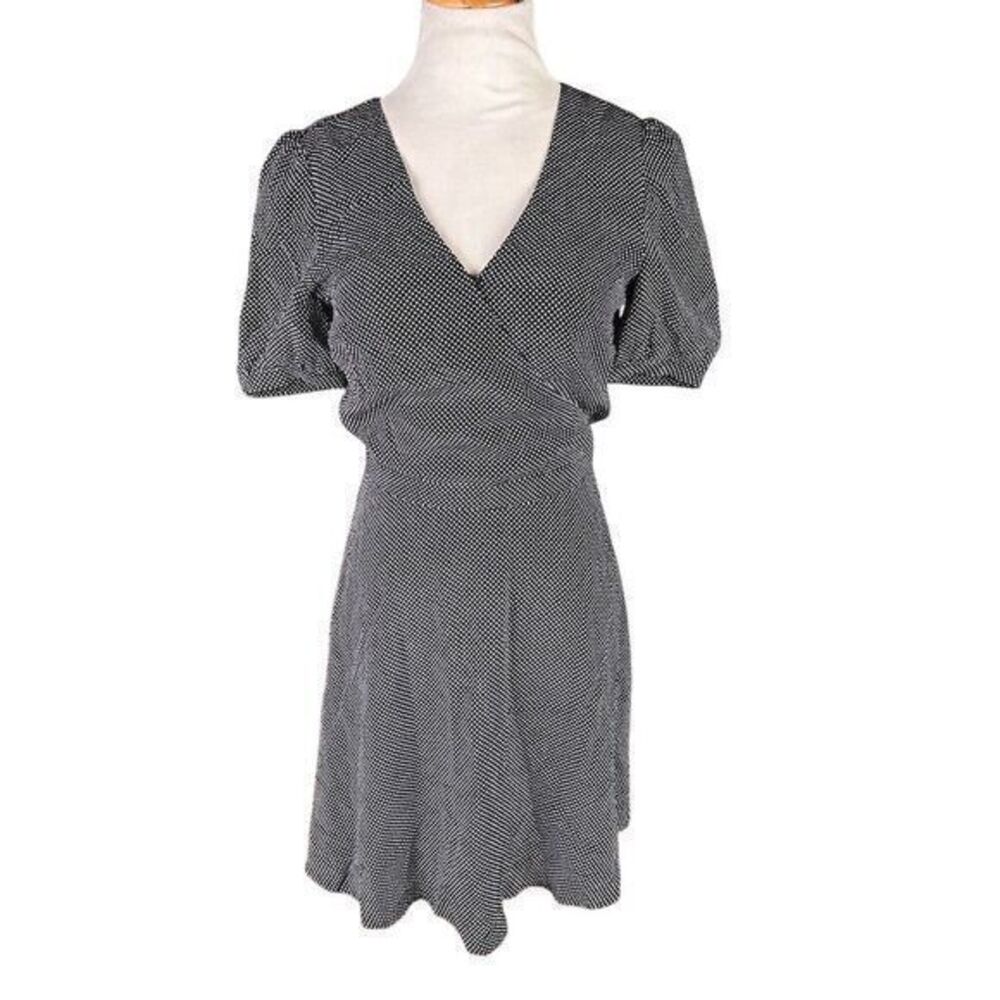 Avec Les Filles Women's S Black Polka Dot Knee Length Party Dress Retro